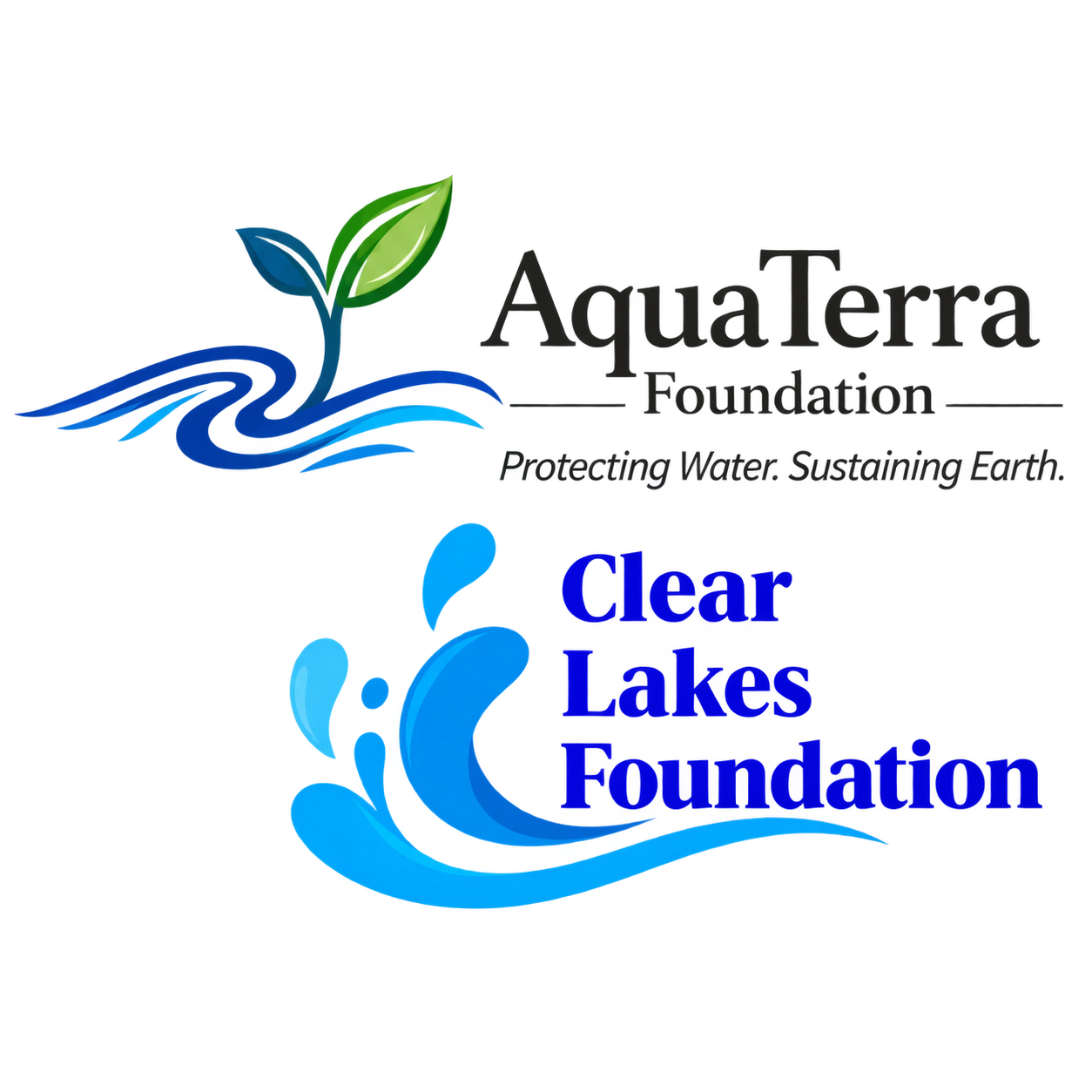AquaTerra Foundation and Clear Lakes Foundation logos